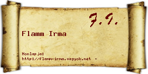 Flamm Irma névjegykártya