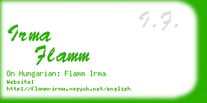 irma flamm business card